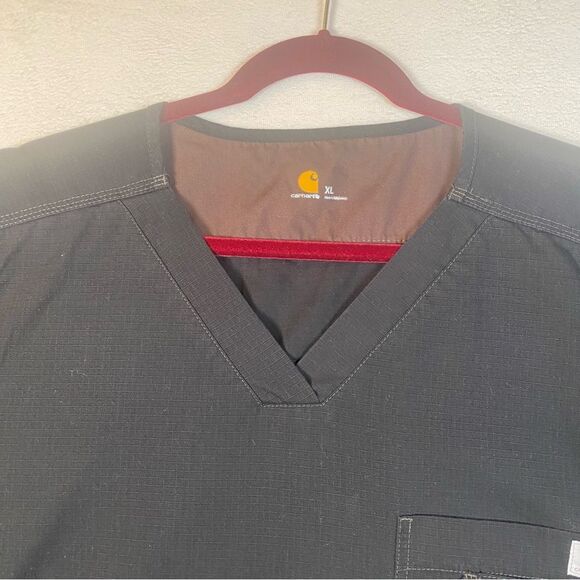 Carhartt Black Ripstop Utility Short Sleeve Scrub Top Size XL - Picture 8 of 12